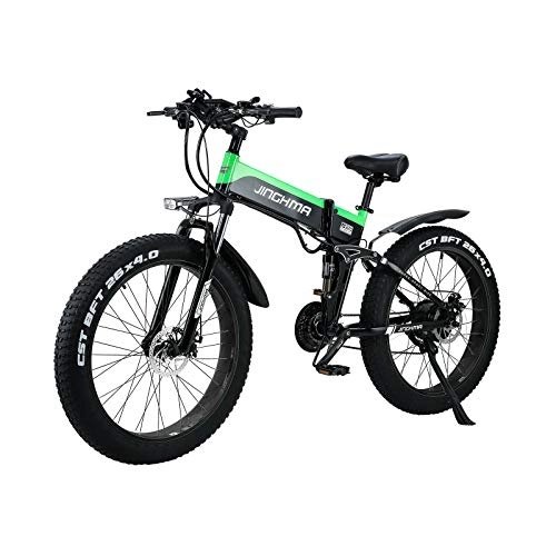 Bicicleta de montaña eléctrica plegables : SONGZO Bicicleta Eléctrica 500W Bicicleta de Montaña de Nieve con Neumáticos Gruesos de 26 Pulgadas con Batería de Litio Extraíble de 48 V 12, 8 AH