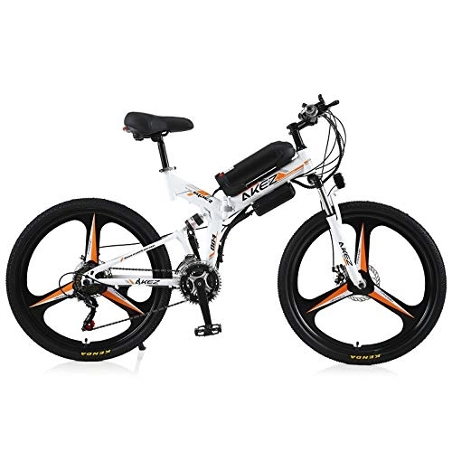 Bicicleta de montaña eléctrica plegables : TAOCI Bicicleta eléctrica 36V Bicicleta de Plegable montaña eléctrica para Adultos, Bicicleta eléctrica de 26 Pulgadas Desplazamientos E-Bike (White)