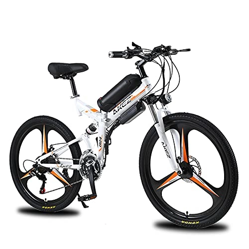 Bicicleta de montaña eléctrica plegables : TAOCI Bicicleta eléctrica 36V Bicicleta de Plegable montaña eléctrica para Adultos, Bicicleta eléctrica de 26 Pulgadas Desplazamientos (White)