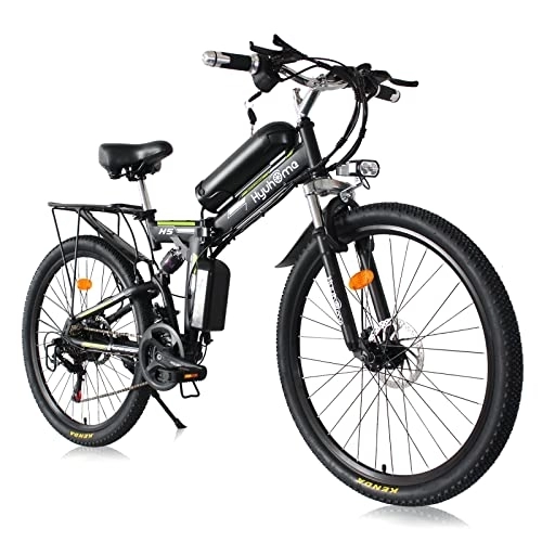 Bicicleta de montaña eléctrica plegables : TAOCI Bicicleta eléctrica plegable para hombre / mujer, 26 pulgadas, 36 V, Urban E-Bike Trekking MTB, IP54, diseño impermeable para adultos, viajes diarios. (negro-02)