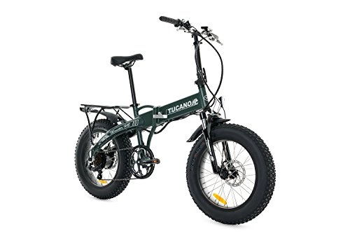 Bicicleta de montaña eléctrica plegables : Tucano Bikes Monster HB Bicicleta Eléctrica Plegable, Verde (Mate), Talla Única
