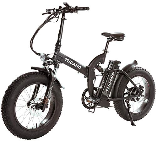 Bicicleta de montaña eléctrica plegables : Tucano Monster 20" FS Negro Mate