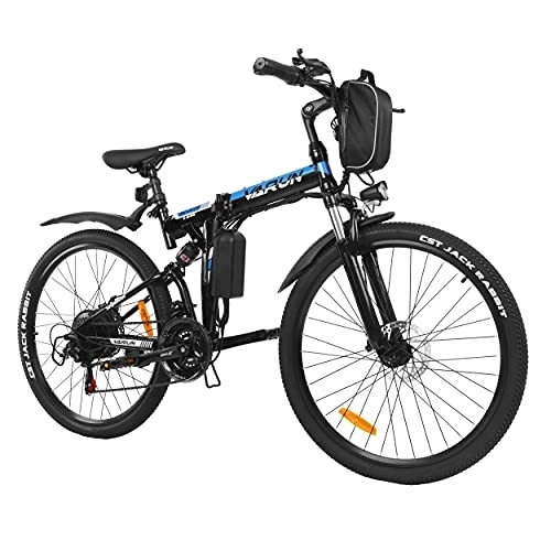Bicicleta de montaña eléctrica plegables : VARUN Bicicleta Electrica Plegable 26", E-Bike con Batería Extraíble de 36 V 8 Ah, Bici Eléctrica Bicicleta de montaña Adulto, Bicicleta montaña de - Cambio de 21V Shimano