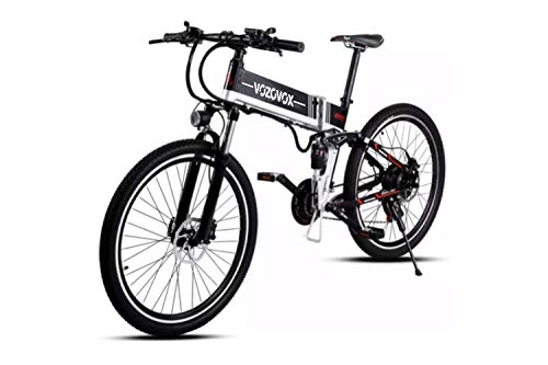 Bicicleta de montaña eléctrica plegables : VOZCVOX Bicicleta Eléctrica De Montaña 26" 350W 48V E-Bike con 10.4Ah Batería Extraíble de Litio, 3.5" Instrumento LCD
