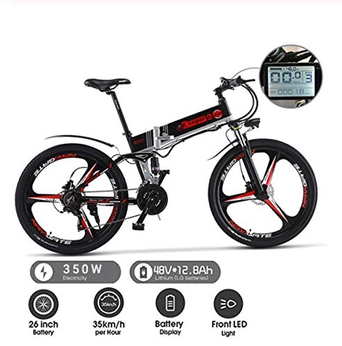 Bicicleta de montaña eléctrica plegables : WXJWPZ Bicicleta Elctrica Plegable 26 Pulgadas 48V 1000W Fat Tire Mountain Snow Ebike Bicicleta Elctrica Plegable, D