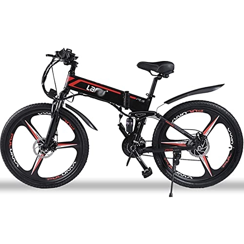 Bicicleta de montaña eléctrica plegables : WZW X3 1000W Plegable Bicicleta Electrica por Adultos 48V12.8Ah Elevado Velocidad Motor montaña Bicicleta eléctrica Equipo Profesional 21 Velocidad Engranajes Eléctrico Bicicleta (Color : Negro)