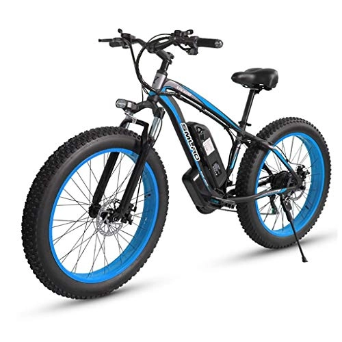 Bicicletas de montaña eléctrica : 1000W de 26 pulgadas de bicicletas de montaña eléctrica Fat Tire E-Bici 7 velocidades bicicletas crucero de la playa Deportes de Montaña Suspensión completa Frenos de disco hidráulicos de la batería d