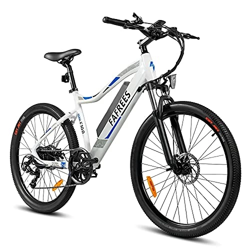 Bicicletas de montaña eléctrica : 26'' Bicicleta Montaña Adulto, Bicicleta Electrica para Adultos 350W Motor Sony 48V 11.6Ah Batería extraíble, Sistema de Recarga E-Pas, Cambios Shimano de 7 velocidades(EU Warehouse), White