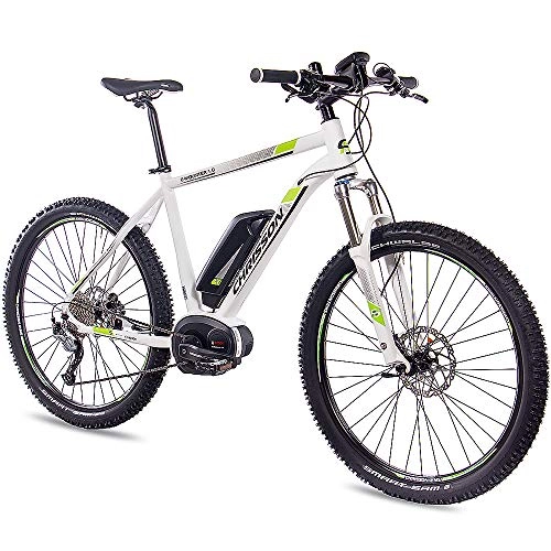 Bicicletas de montaña eléctrica : 27, 5 Pulgadas E-Bike Pedelec eléctrico Mountain Bike Bicicleta CHRISSON S de Mounter 1.0 Bosch pline & acera 3000 Blanco, tamaño 44 cm