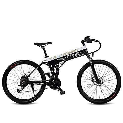 Bicicletas de montaña eléctrica : AA-folding electric bicycle ZDDOZXC 26"Plegable Ebike, Bicicleta de montaña de 27 velocidades, 240W 48V 10Ah, Marco y llanta de aleacin de Aluminio, suspensin Total