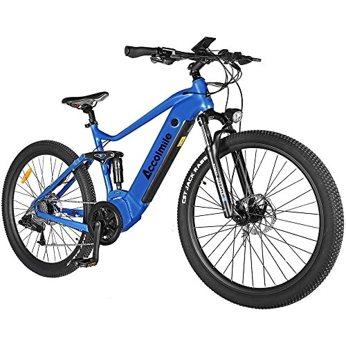 Bicicletas de montaña eléctrica : Accolmile Cola Bear 27, 5" Bicicleta Eléctrica, Batería Integrada Litio 48V 13Ah 624Wh, Suspensión Completa Unisex para Adultos, Bicicleta de Montaña de 9 Velocidades