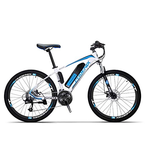 Bicicletas de montaña eléctrica : Adulto Bicicleta eléctrica de montaña, Bicicletas 250W Nieve, extraíble 36V 10AH batería de Litio de 27 de Velocidad de Bicicleta eléctrica, 26 Pulgadas Ruedas, Azul