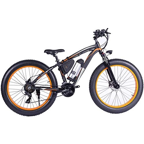 Bicicletas de montaña eléctrica : AGWa Eléctrica de bicicletas de montaña bicicleta eléctrica de 26 pulgadas Fat Tire Bike E-21 Velocidades Frenos crucero de la playa para hombre de los deportes de montaña bici de la batería de litio