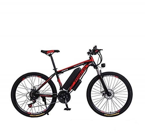 Bicicletas de montaña eléctrica : AISHFP Bicicleta de montaña elctrica para Adultos de 26 Pulgadas, batera de Litio de 36 V, con candado de Coche / Guardabarros / Bolsa de viga de extensin / Linterna / inflador, A, 24 Speed