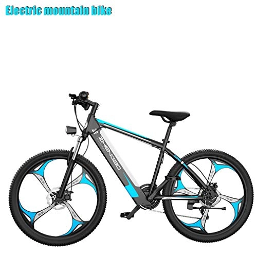 Bicicletas de montaña eléctrica : AISHFP Mens Adultos Bicicleta elctrica de montaña, 48V batera de Litio 10AH, Bicicletas elctricas 400W Estudiante, 27 Velocidad de Nieve Bicicleta elctrica, 26 Pulgadas de Ruedas, A