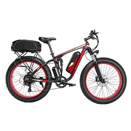 Bicicletas de montaña eléctrica : Aleación Aluminio Bicicleta Eléctrica, Neumáticos 26 Pulgadas Freno Disco Doble Bicicletas Pantalla LCD Horquilla amortiguadora Bike Deportes Aire Libre, Rojo