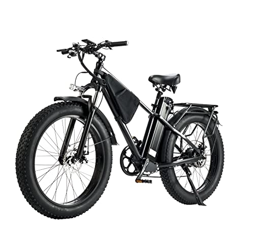 Bicicletas de montaña eléctrica : AOPICK Bicicletas eléctricas, bicicleta eléctrica para hombre y mujer, de 26 pulgadas, con batería de litio de 48 V, 24 Ah, Shimano de 7 velocidades, resistencia 50 – 110 km