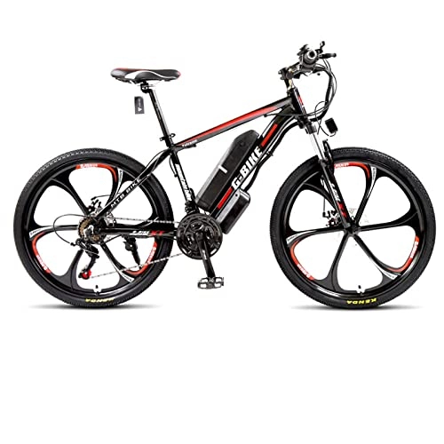 Bicicletas de montaña eléctrica : AZXV Bicicleta eléctrica de montaña, suspensión de Acero Altamente Carbono MTB Bicicleta, 21 velocidades, Rueda de 27 Pulgadas, Freno de Doble Disco Antideslizante, para