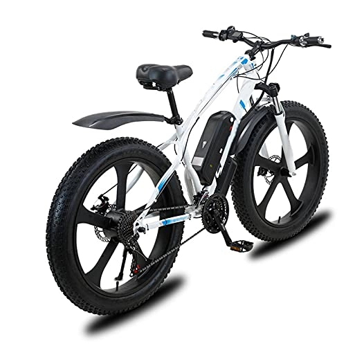 Bicicletas de montaña eléctrica : BAHAOMI Bicicleta Eléctrica 26" 21 velocidades Bicicleta de montaña eléctrica para Adultos 48V 13Ah Batería de Litio extraíble E-Bike con Motor 1000W Frenos de Doble Disco Commute Ebike, Blanco