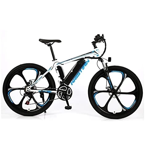 Bicicletas de montaña eléctrica : Batería de Litio eléctrica Bicicleta Bicicleta de montaña 26 '' LED Velocidad Variable para Adultos Bicicleta asistida de 21 velocidades batería 36V350W (Color:white1, Size:8AH)