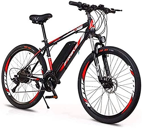 Bicicletas de montaña eléctrica : Bicicleta de montaña eléctrica de 26 '', Bicicleta eléctrica Todoterreno de Velocidad Variable para Adultos (36V8A / 10A) para Adultos Ciclismo al Aire Libre en la Ciudad (Color: Negro Rojo,