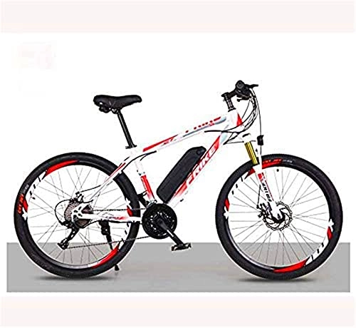 Bicicletas de montaña eléctrica : Bicicleta de montaña eléctrica para Adultos, Bicicleta eléctrica de 26 Pulgadas con batería extraíble de Iones de Litio de 36V 8AH / 10 AH, Palanca de Cambios de 21 / 27 velocidades (Color: C,