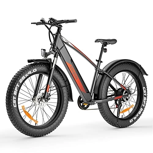 Bicicletas de montaña eléctrica : Bicicleta electrica Eleglide Tankroll, 26" x 4.0" Bicicleta electrica montaña, Fat Bike electrica batería Litio 48V 10Ah (480Wh), Shimano 7vel, autonomía de 65-70Km, Bicicleta electrica montaña