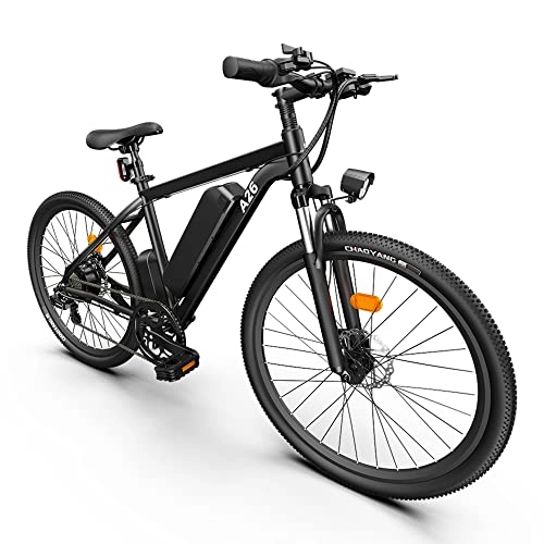 Bicicletas de montaña eléctrica : Bicicleta Eléctrica ADO A26 Ebike, Bicicleta de Montaña de 26"con Batería Extraíble de 36 V / 12, 5 Ah / Caja de Cambios de 7 Velocidades / Velocidad Máxima 25 km / h (Negro, 26 * 1, 95 Pulgadas)