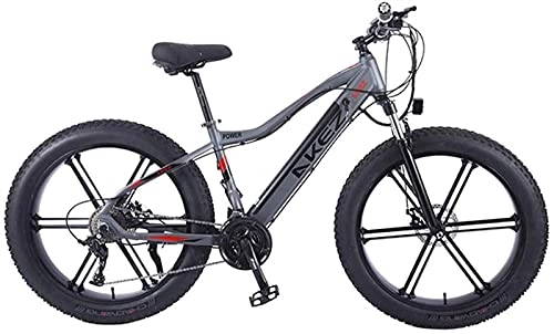 Bicicletas de montaña eléctrica : Bicicleta eléctrica Bicicleta de montaña para Adultos City E-Bike 26 Pulgadas Luz portátil 350W Bicicleta de montaña eléctrica de Alta Velocidad E-Bike Tres Modos de Trabajo (Color: Gris)