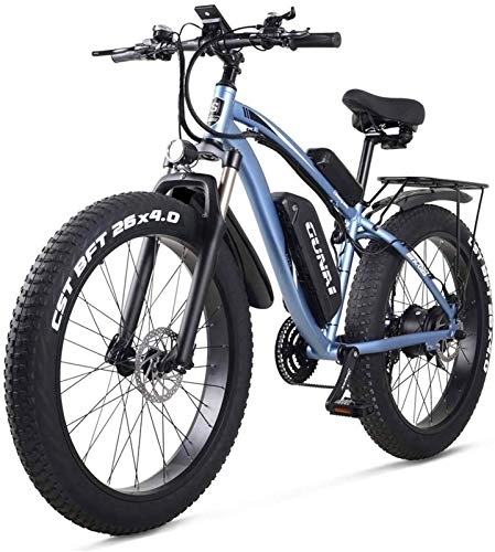 Bicicletas de montaña eléctrica : Bicicleta eléctrica Bicicleta eléctrica por la mon Bicicletas for adultos eléctrico Off-Road Bike Fat Tire 26 4.0 E-Bici de bicicletas de montaña 1000w 48V eléctrico con asiento trasero y la batería d