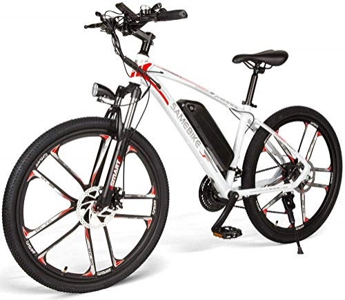 Bicicletas de montaña eléctrica : Bicicleta Eléctrica de Montaña Ciclomotor 26 Pulgadas con Motor de 350W Autonmia de 80KM Bateria de Litio 48V 8AH Marco de Aluminio Frenos de Disco 3 Modos de Arranque [EU Stock