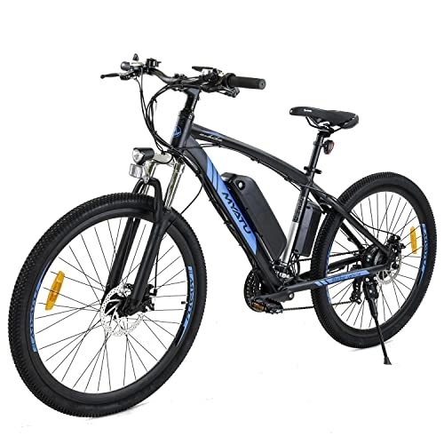 Bicicletas de montaña eléctrica : Bicicleta eléctrica de montaña de 27, 5 pulgadas, 250 W, batería de 10 Ah, pantalla LCD, aluminio, Shimano