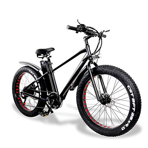 Bicicletas de montaña eléctrica : Bicicleta eléctrica de montaña Fatbike para hombre, 26 pulgadas, 750 W, moto de 48 V, 15 A, batería de 21 velocidades