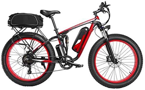 Bicicletas de montaña eléctrica : Bicicleta eléctrica de Nieve, aleación de Aluminio Bicicletas eléctricas, neumáticos de 26 Pulgadas Doble Disco Freno de Doble Disco LCD Pantalla LCD