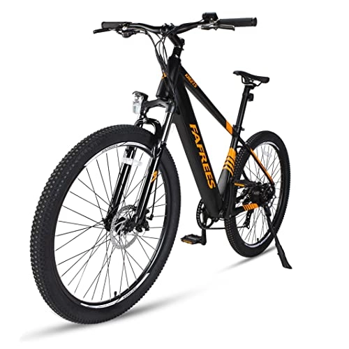 Bicicletas de montaña eléctrica : Bicicleta Eléctrica E-MTB 27.5", 250W Motor | Shimano 7vel | Sistema de Freno Doble, Batería Litio 36V 10.4Ah. EU Stock (Naranja)