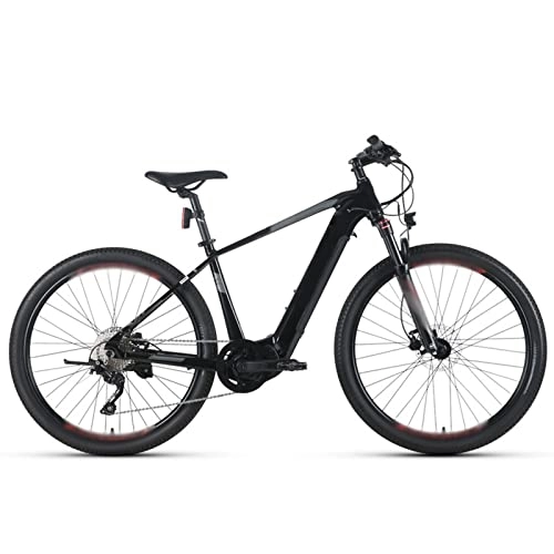 Bicicletas de montaña eléctrica : Bicicleta eléctrica para adultos 240 W 36 V Mid Motor 27.5 "Bicicleta de montaña eléctrica 12.8 Ah Li-Ion Batería eléctrica Cross Country Ebike (Color: Negro rojo)