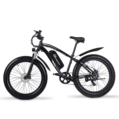 Bicicletas de montaña eléctrica : Bicicletas eléctricas Shengmilo, edición Deportiva MX02S, Motor sin escobillas, batería de 17 Ah, 7 velocidades, Instrumento de visualización Inteligente