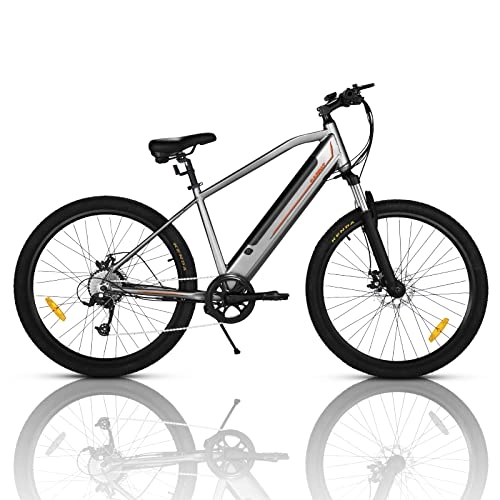 Bicicletas de montaña eléctrica : CARPAT SPORT Bicicleta eléctrica de 27, 5 pulgadas, 250 W, 36 V, 10 Ah, bicicleta de montaña, profesional, Shimano de 21 velocidades, bicicleta eléctrica para adultos, aluminio, 25 km / h, color gris