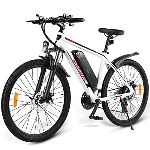 Bicicletas de montaña eléctrica : CHEIRS Bicicleta de montaña eléctrica Bicicleta eléctrica, 350W, 10AH, 36V, 26", con Pantalla de Instrumentos LCD, para Ejercicio de Viaje en Bicicleta al Aire Libre, White