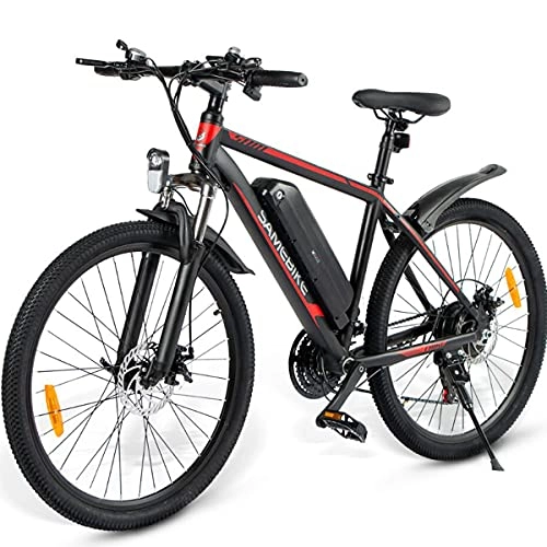 Bicicletas de montaña eléctrica : CHEIRS Bicicleta para Adultos Unisex, Bicicleta de montaña eléctrica de 26", 350 W, 10 Ah, 36 V, con Pantalla de Instrumentos LCD, para Ejercicio en Bicicleta al Aire Libre, Black