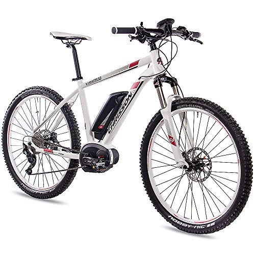 Bicicletas de montaña eléctrica : CHRISSON 27, 5E-Bike S de Mounter 2.010s Deore 640Bosch pline Power pack400Blanco Mate, tamao 48 cm
