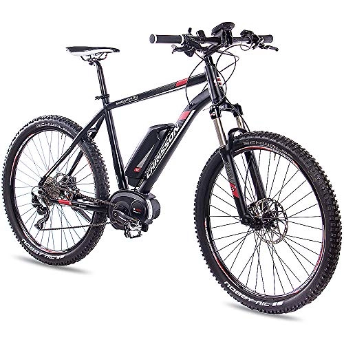 Bicicletas de montaña eléctrica : CHRISSON 27, 5pulgadas E-Bike Pedelec S de Mountain Bike S de Mounter 2.0con 10g Deore 640& Bosch pline Power pack400Negro Mate, tamao 44 cm