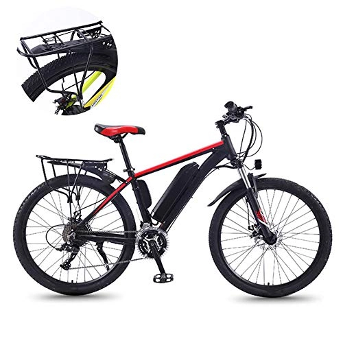 Bicicletas de montaña eléctrica : CYC Bicicleta eléctrica Power Mountain Bike de aleación de aluminio 36 V 13 Ah batería de litio con motor sin escobillas de 250 W y 26 neumáticos profesionales de 27 velocidades, color rojo