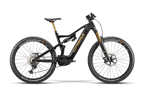 Bicicletas de montaña eléctrica : E-Bike 2022 MTB Full Carbon 2022 White B-Rush C9.2 12 V talla 44 color negro / oro