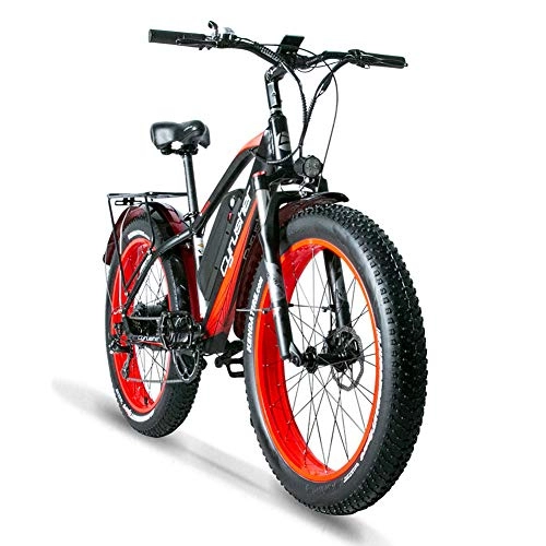 Bicicletas de montaña eléctrica : Extrbici Bicicleta Eléctrica 48v 1000w 26 pulgadas Fat Tire Adulto Bicicleta Eléctrica de Montaña XF650 (XF650 1000W 13A 21S Rojo)