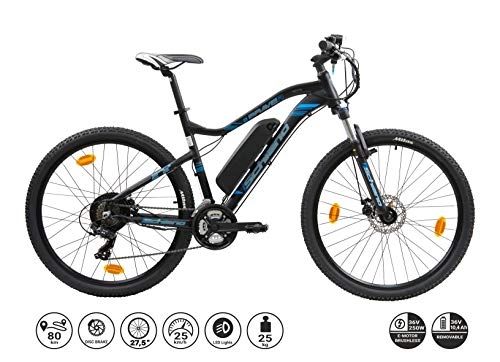 Bicicletas de montaña eléctrica : F.lli Schiano Braver Bicicleta eléctrica, Adultos Unisex, Negro-Azul, 27.5''