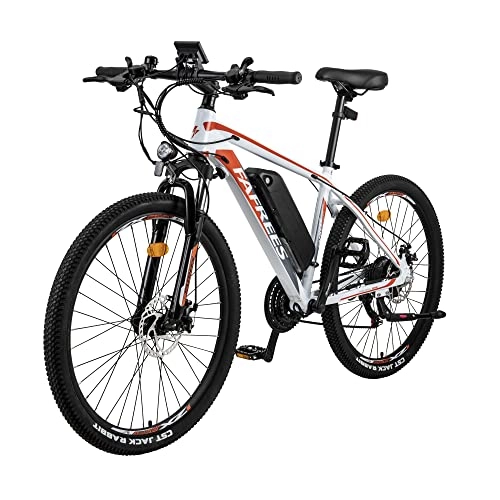 Bicicletas de montaña eléctrica : Fafrees Bicicleta Eléctrica de 26 Pulgadas 250W, Batería de ión de Litio Extraíble de 36V 10AH, Bicicleta de Montaña Eléctrica (Blanco)