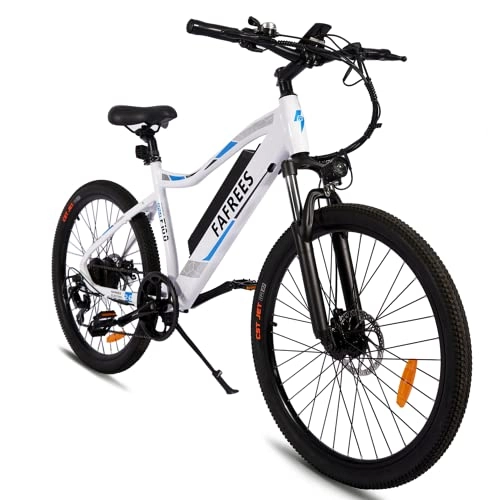 Bicicletas de montaña eléctrica : Fafrees Bicicleta eléctrica de montaña F100 de 26 pulgadas, con batería de 48 V / 11, 6 Ah, Shimano 7S, bicicleta eléctrica para hombre y mujer, color blanco