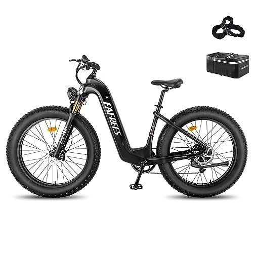 Bicicletas de montaña eléctrica : Fafrees Bicicleta eléctrica Fibra de Carbono, 1080Wh / 22.5AH Batería Samsung Bicicleta Urbana eléctrica, 100KM Bici montaña eléctrica, 26"*4.8" Fatbike, Shimano 9 Vels (F26 CarbonX)