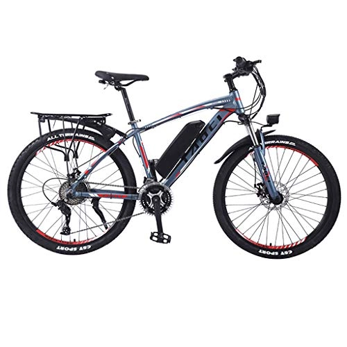 Bicicletas de montaña eléctrica : FFF-HAT Bicicleta eléctrica de 26 Pulgadas y 27 velocidades para Adultos / Bicicleta eléctrica de Bicicleta de montaña para Hombres, Azul